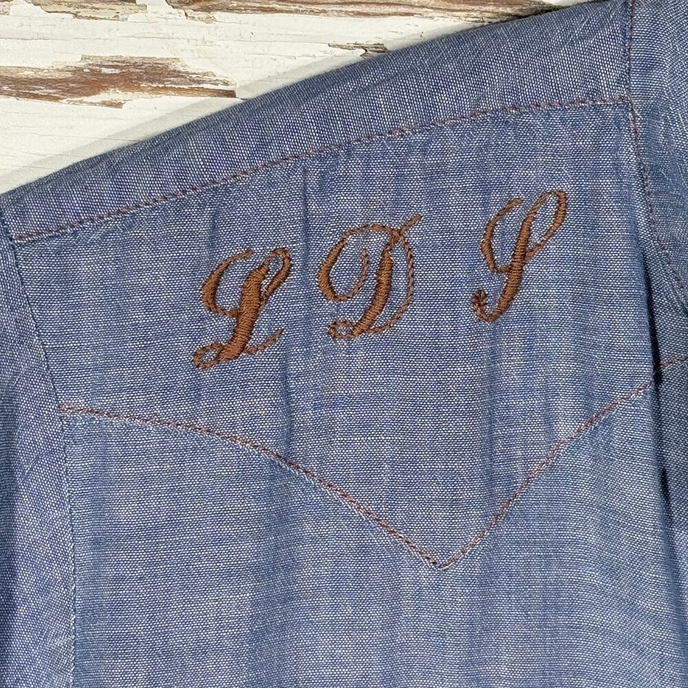 Rare Vintage 70s Western Embroidered Pearl Snap Distressed Shirt - Picture 5 of 10